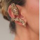 Brinco Claudia Arbex Pavão Piercing Único Ouro Vintage
