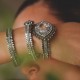 Pulseira Claudia Arbex Pavão Cristais Prata Vintage