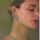 Brinco Claudia Arbex Pavão Ear Cuff Maxi Prata Vintage