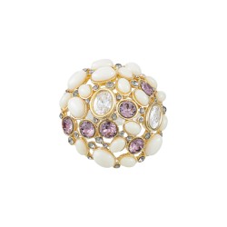 Broche Nádia Gimenes Red Multi Cristais Dourado