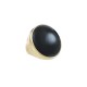 Anel Fane's Pedra Natural Onix Metal Dourado