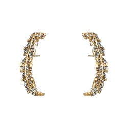 Brinco Claudia Arbex Pavão Eear Hook Ouro Vintage