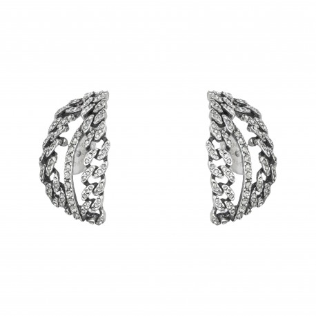 Brinco Claudia Arbex Rock Lovers Cristais Prata Vintage