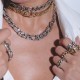 Anel Claudia Arbex Rock Lovers Elos Cristais Prata Vintage
