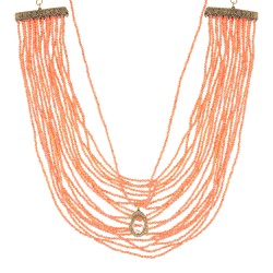 Colar Camila Klein Memories Duplo Àgata Coral Ouro Velho