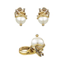 Conjunto Claudia Arbex Vitória Pérolas Ouro Vintage