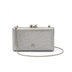 Bolsa Isla Clutch Eva Fecho Glitter Luminoso Prata