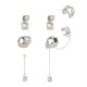 Brinco Nádia Gimenes Perfume de Mulher kit Piercing Cristal Prata