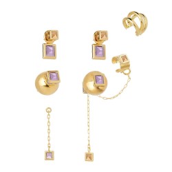 Brinco Nádia Gimenes Perfume de Mulher kit Piercing Dourado