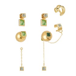 Brinco Nádia Gimenes Perfume de Mulher kit Piercing Dourado