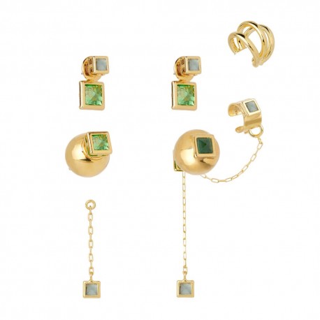 Brinco Nádia Gimenes Perfume de Mulher kit Piercing Dourado