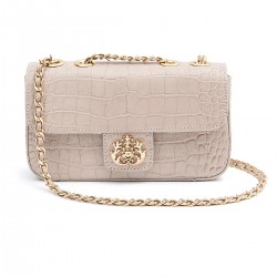 Bolsa Isla Anne Baguete Couro New Croco Névoa