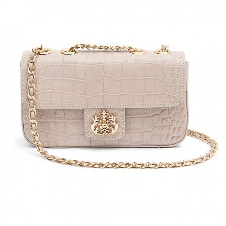 Bolsa Isla Anne Baguete Couro New Croco Névoa