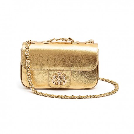 Bolsa Isla Anne Mini Baguete Couro Ouro