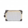Bolsa Isla Clutch Trunk Specchio Couro Prata