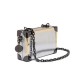 Bolsa Isla Clutch Trunk Specchio Couro Prata