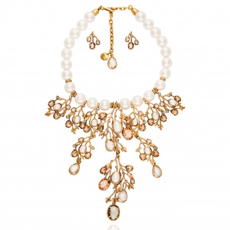 Conjunto Camila Klein Pavimentar Pérolas Ouro Velho