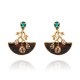 Brinco Camila Klein Pavimentar Obsidiana Ouro Velho
