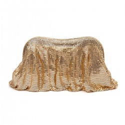 Bolsa Isla Pouch Malha Metálica Shoulder Ouro