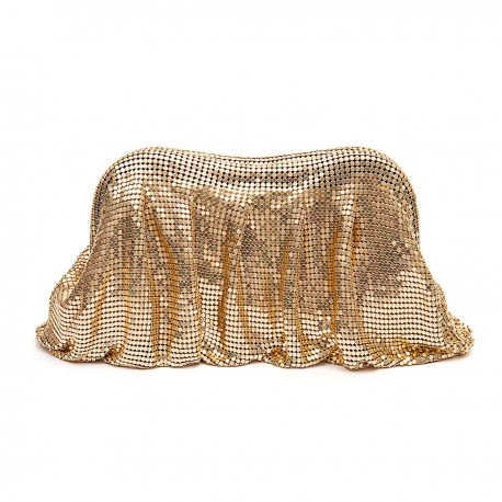 Bolsa Isla Pouch Malha Metálica Shoulder Ouro