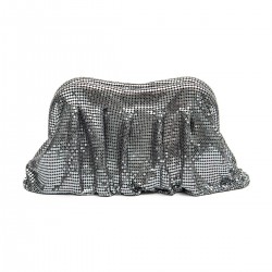 Bolsa Isla Pouch Malha Metálica Shoulder Prata