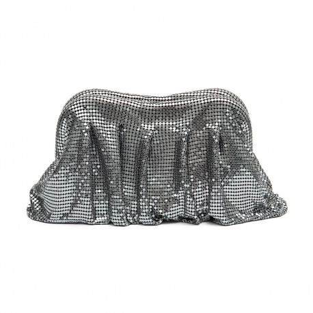 Bolsa Isla Pouch Malha Metálica Shoulder Prata