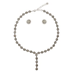 Conjunto Nino Bran Acessórios Antunes Cristais Prata Vintage