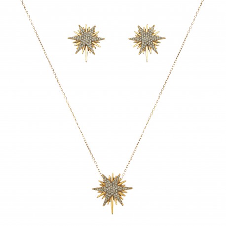 Conjunto Nino Bran Acessórios Star Fashion Ouro Vintage