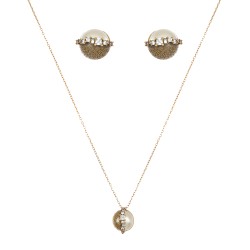 Conjunto Nino Bran Acessórios Pérola Ouro Vintage