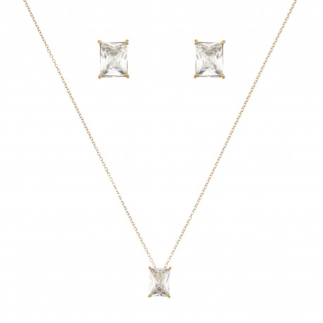 Conjunto Nino Bran Acessórios Baguete Ouro Vintage