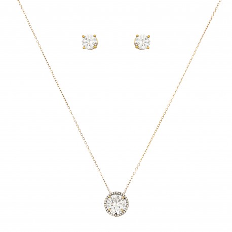Conjunto Nino Bran Acessórios Zircônia Ouro Vintage