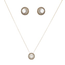 Conjunto Nino Bran Acessórios Zircônias Ouro Vintage
