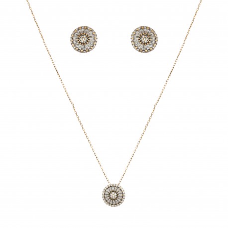 Conjunto Nino Bran Acessórios Zircônias Ouro Vintage