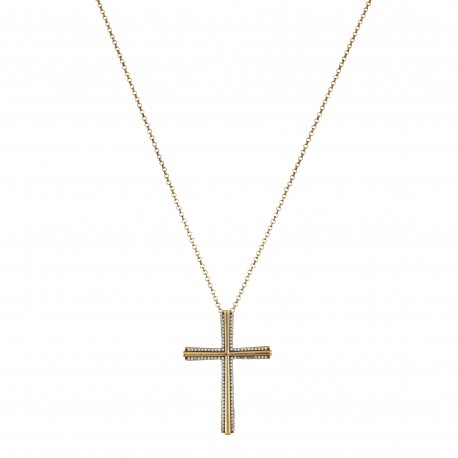 Colar Nino Bran Acessórios Crucifixo Ouro Vintage