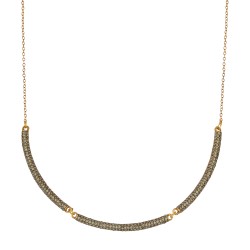 Colar Nino Bran Acessórios Choker Cristais Ouro Vintage