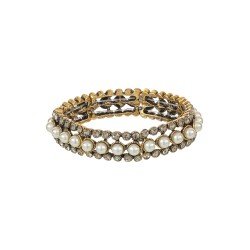 Pulseira Nino Bran Acessórios Sabrina Pérolas Ouro Vintage