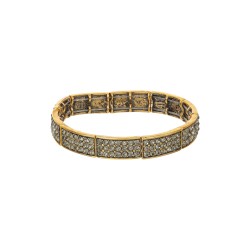 Pulseira Nino Bran Acessórios Morgan Cristais Ouro Vintage