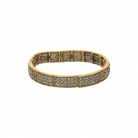 Pulseira Nino Bran Acessórios Morgan Cristais Ouro Vintage