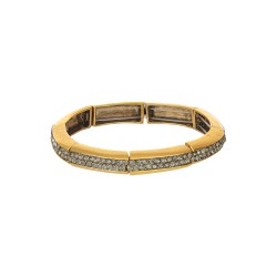 Pulseira Nino Bran Acessórios Ashley Cristais Ouro Vintage