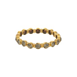 Pulseira Nino Bran Acessórios Fio Cristais Ouro Vintage