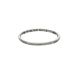 Pulseira Nino Bran Acessórios Erica Cristais Prata Vintage