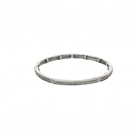 Pulseira Nino Bran Acessórios Erica Cristais Prata Vintage