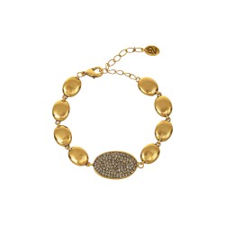 Pulseira Nino Bran Acessórios Beatriz Cristais Ouro Vintage