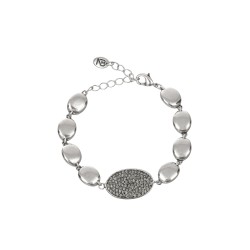 Pulseira Nino Bran Acessórios Beatriz Cristais Prata Vintage