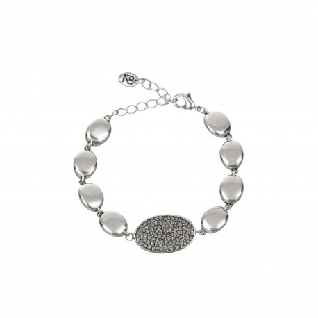 Pulseira Nino Bran Acessórios Beatriz Cristais Prata Vintage