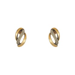 Brinco Nino Bran Acessórios Zaia Cristais Ouro Vintage