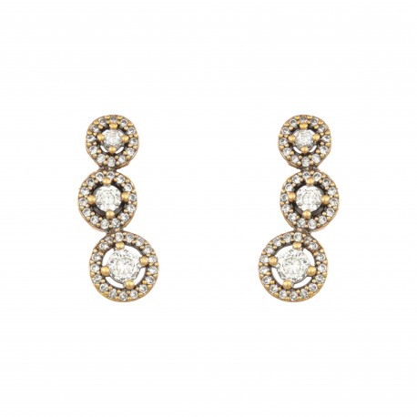 Brinco Nino Bran Acessórios Zircônias Ouro Vintage