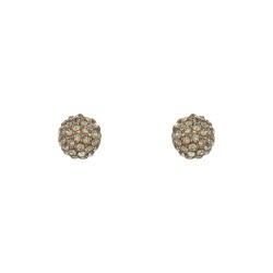 Brinco Nino Bran Acessórios Boll Cristais Ouro Vintage