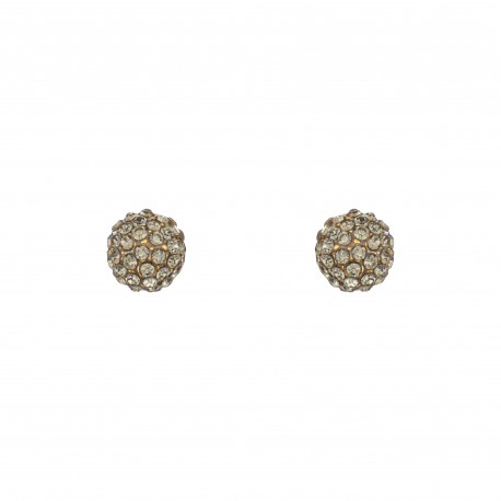 Brinco Nino Bran Acessórios Boll Cristais Ouro Vintage