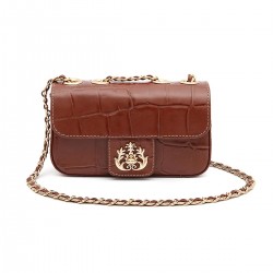 Bolsa Isla Anne Mini Baguete Couro Natural Canela